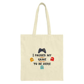 Gamer Tote Bag, I Paused My Game, Funny Tote Bag, Video Game Gift, Game Controller Tote, Pacman Inspired, Novelty Bag, Gift Idea - Tawshia